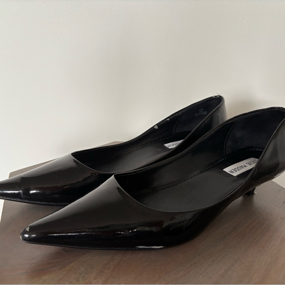 Steve Madden Black Patent Kitten Heels
